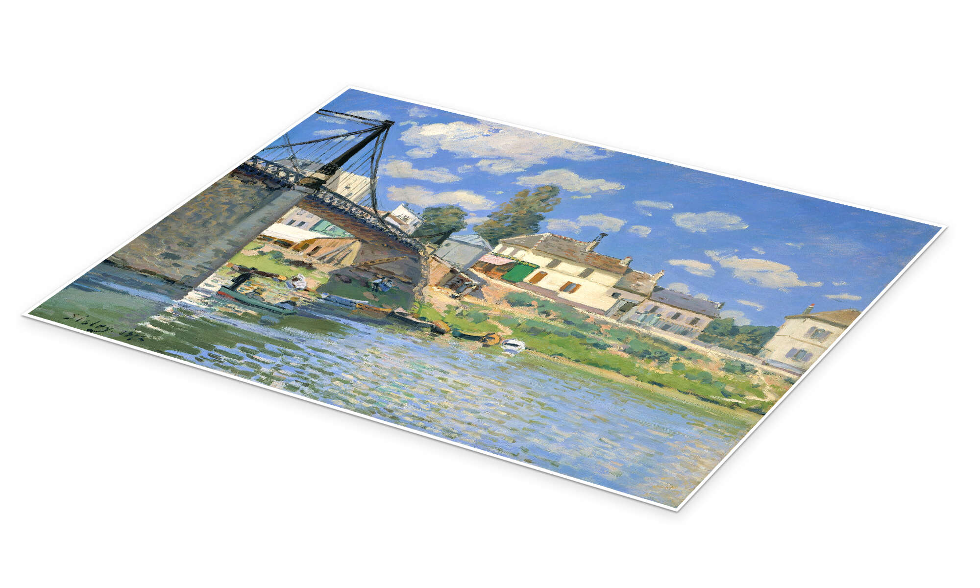 Alfred Sisley -Bridge and Water Mill of Moret in Summer
