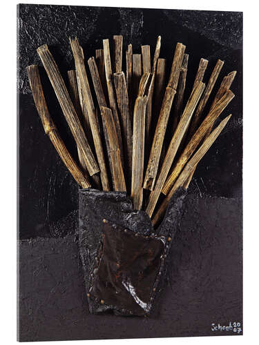 Cuadro de metacrilato French fries - Material Collage With Wooden Sticks