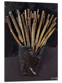 Gallery print French fries - Material Collage With Wooden Sticks