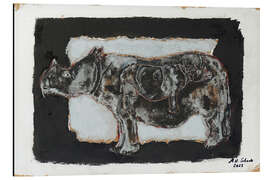 Magnettafel Nashorn auf Papier