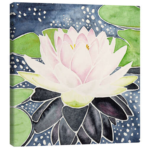 Canvas print Pink lotus reflecting in sparkling water