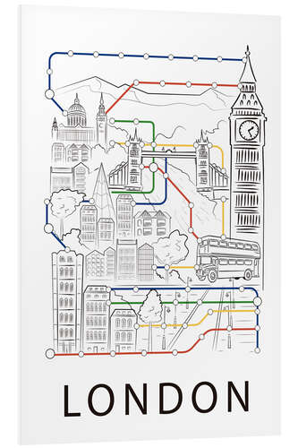 Foam board print London City Map