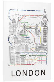 Foam board print London City Map