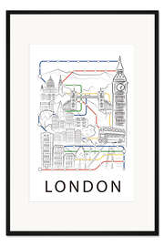Gerahmter Kunstdruck London City Map