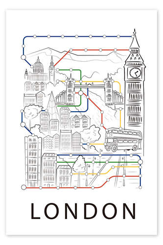 Poster London City Map