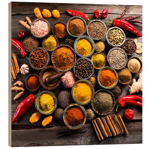 Wood print Spices IV