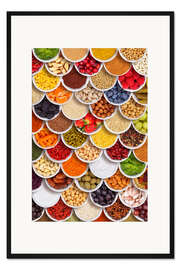 Gerahmter Kunstdruck Bunte Gewürzschalen
