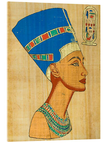 Acrylic print Bust of Nefertiti, Papyrus Painting