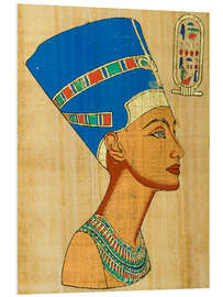 Tableau en PVC Bust of Nefertiti, Papyrus Painting