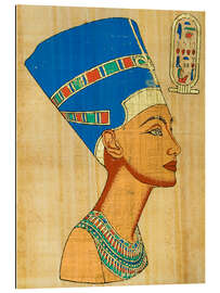 Stampa su plexi-alluminio Bust of Nefertiti, Papyrus Painting