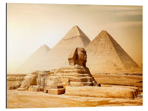 Alubild Sphinx und Pyramiden in der ägyptischen Wüste