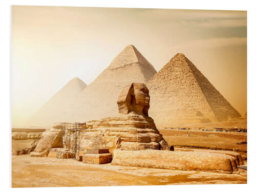 Foam board print Sphinx and Pyramids in the Egyptian Desert