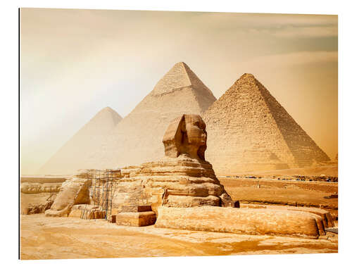 Gallery print Sphinx and Pyramids in the Egyptian Desert