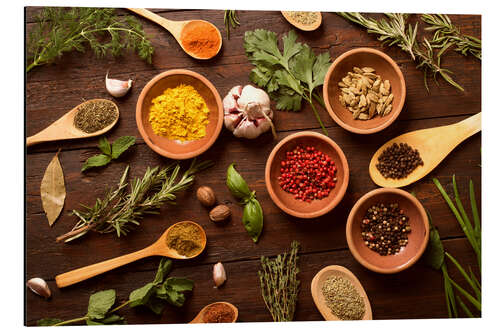 Stampa su alluminio Spices and Fresh Herbs