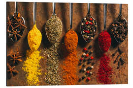 Magnettafel Löffel mit bunten Gewürzen