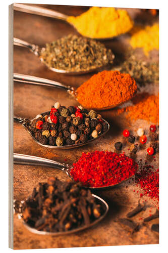 Cuadro de madera Colorful kitchen spices
