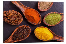 Magnettafel Gewürze auf Holzlöffeln