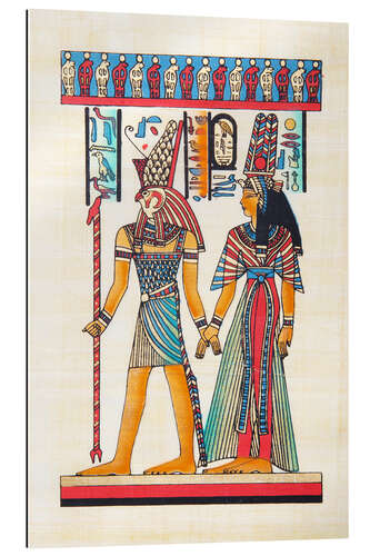 Stampa su plexi-alluminio Horus With Nefertari