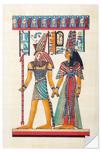 Selvklebende plakat Horus With Nefertari