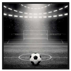 Gerahmter Kunstdruck Fußball im Rampenlicht