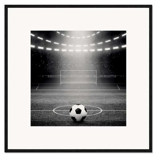 Gerahmter Kunstdruck Fußball im Rampenlicht