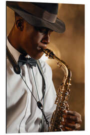 Magnettafel Jazz Musiker mit Saxophon