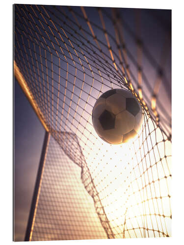 Gallery print Football at sunset