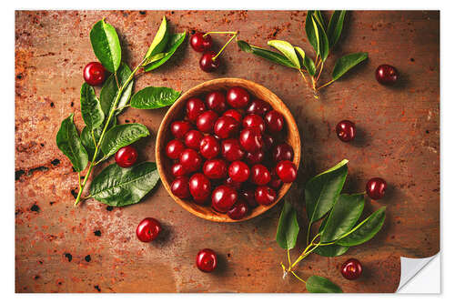 Selvklebende plakat Juicy Cherries