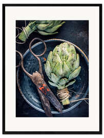 Innrammet kunsttrykk Still Life With Artichokes and Old Scissors