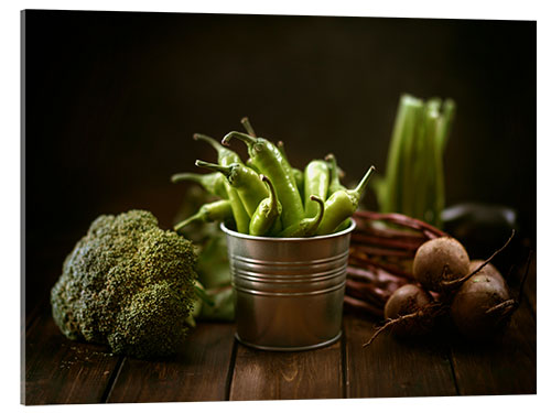 Acrylic print Still Life With Green Vegetables