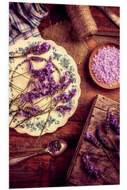 Print på skumplade Sea Salt Bath With Fresh Lavender