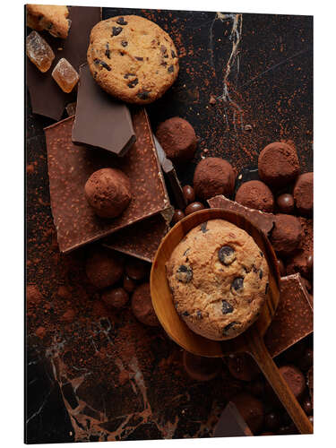 Tableau en aluminium Cookies With Chocolate and Cocoa