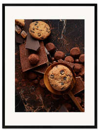 Gerahmter Kunstdruck Kekse mit Schokolade und Kakao