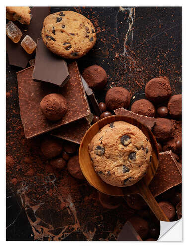 Vinilo para la pared Cookies With Chocolate and Cocoa