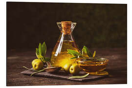 Aluminium print Still Life of Healthy Virgin Olive Oil