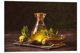 Foam board print Still Life of Healthy Virgin Olive Oil