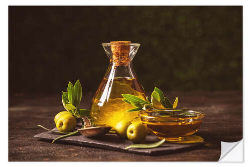 Selvklebende plakat Still Life of Healthy Virgin Olive Oil