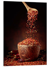 Gallery print Dried chilli flakes and peppers