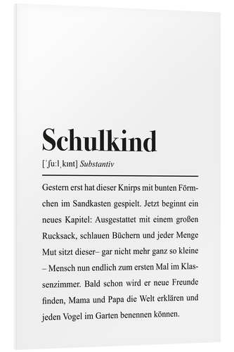 Hartschaumbild Schulkind Definiton - Spruch zur Einschulung