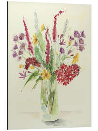 Magnettafel Grüne Vase mit buntem Blumenmix