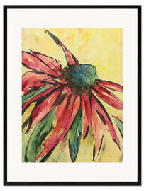 Framed art print Red Coneflower Fower