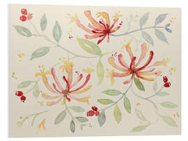 Foam board print Honeysuckle Flowers and Twigs