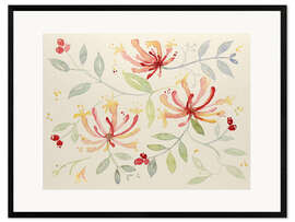 Framed art print Honeysuckle Flowers and Twigs