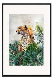 Gerahmter Kunstdruck Geparden-Garten