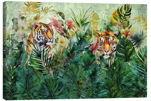 Tableau sur toile Tiger Jungle