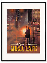 Impression artistique encadrée Music Cafe