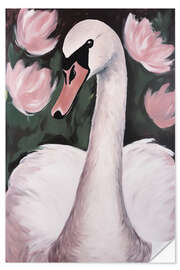 Selvklebende plakat Pretty Swan