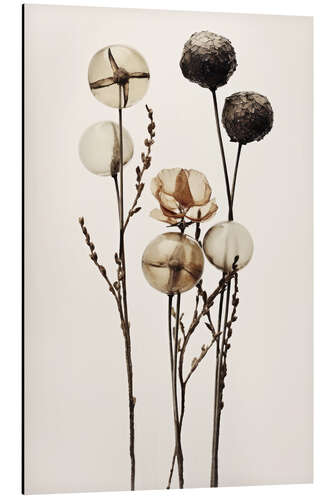 Tableau en aluminium Glass Ball Flowers