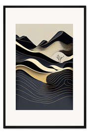 Gerahmter Kunstdruck Minimale Wellenwüste