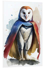 Foam board print Superhero Barn Owl